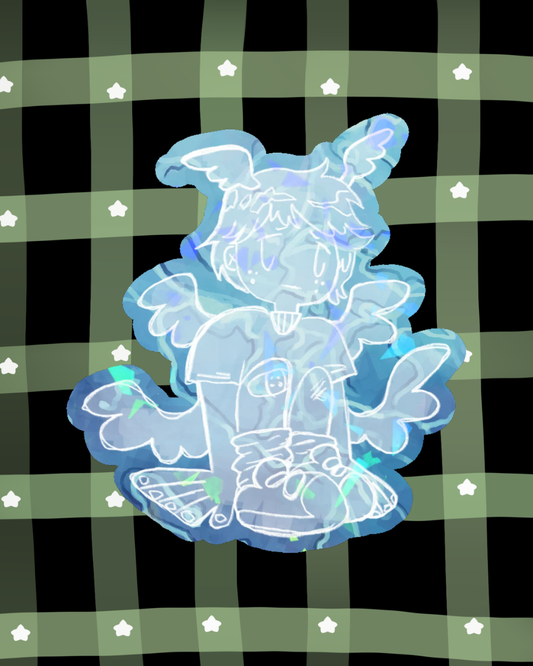 Small Sad Boy Sticker - Frutiger Aero Series