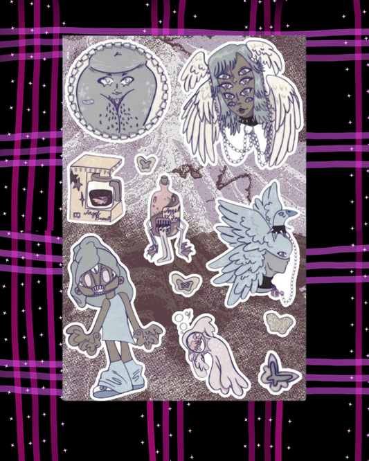 Angel Juice sticker sheet