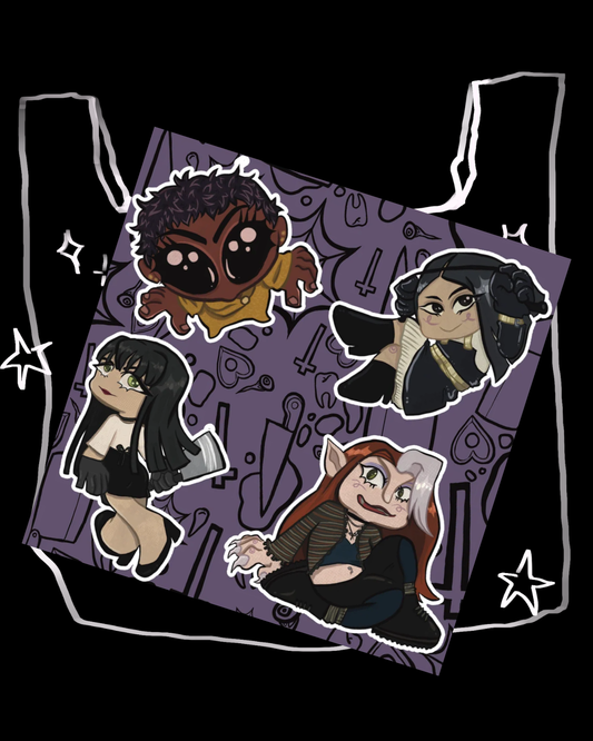 Horror Baddies Sticker Sheet - Purple