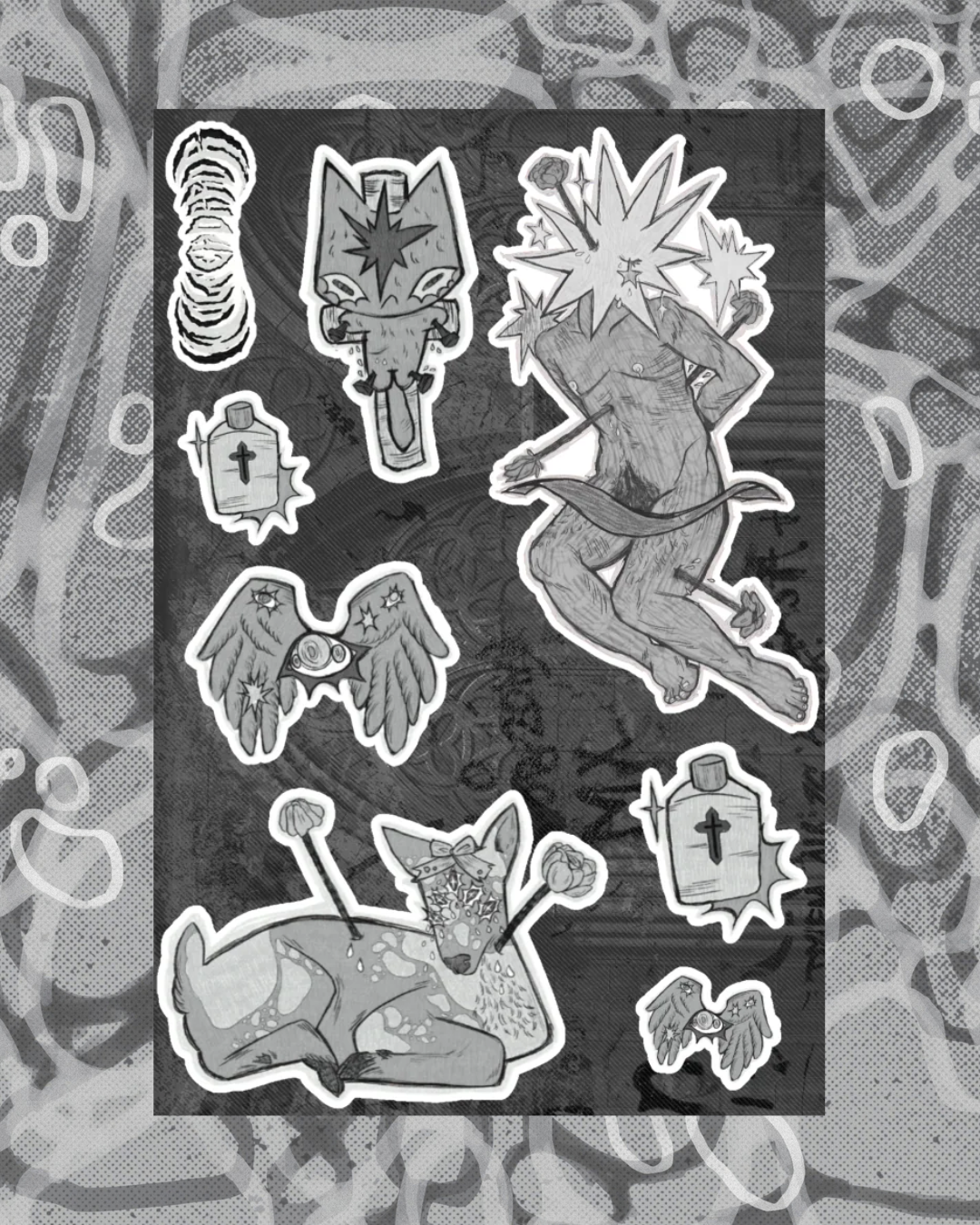 St Sebastian sticker sheet
