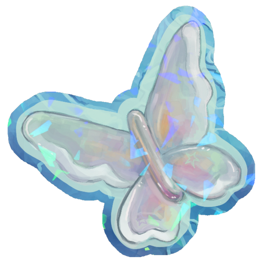 Metal Butterfly Sticker - Frutiger Aero Series