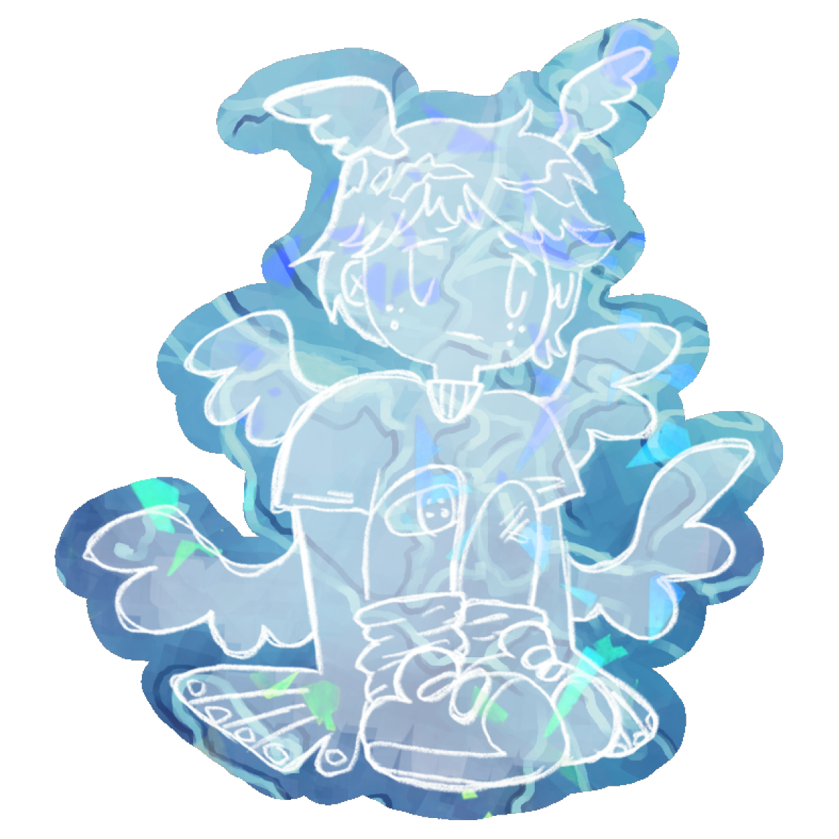 Small Sad Boy Sticker - Frutiger Aero Series