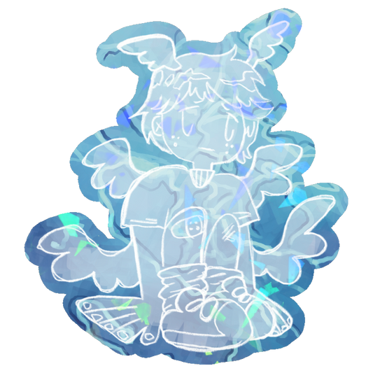 Small Sad Boy Sticker - Frutiger Aero Series